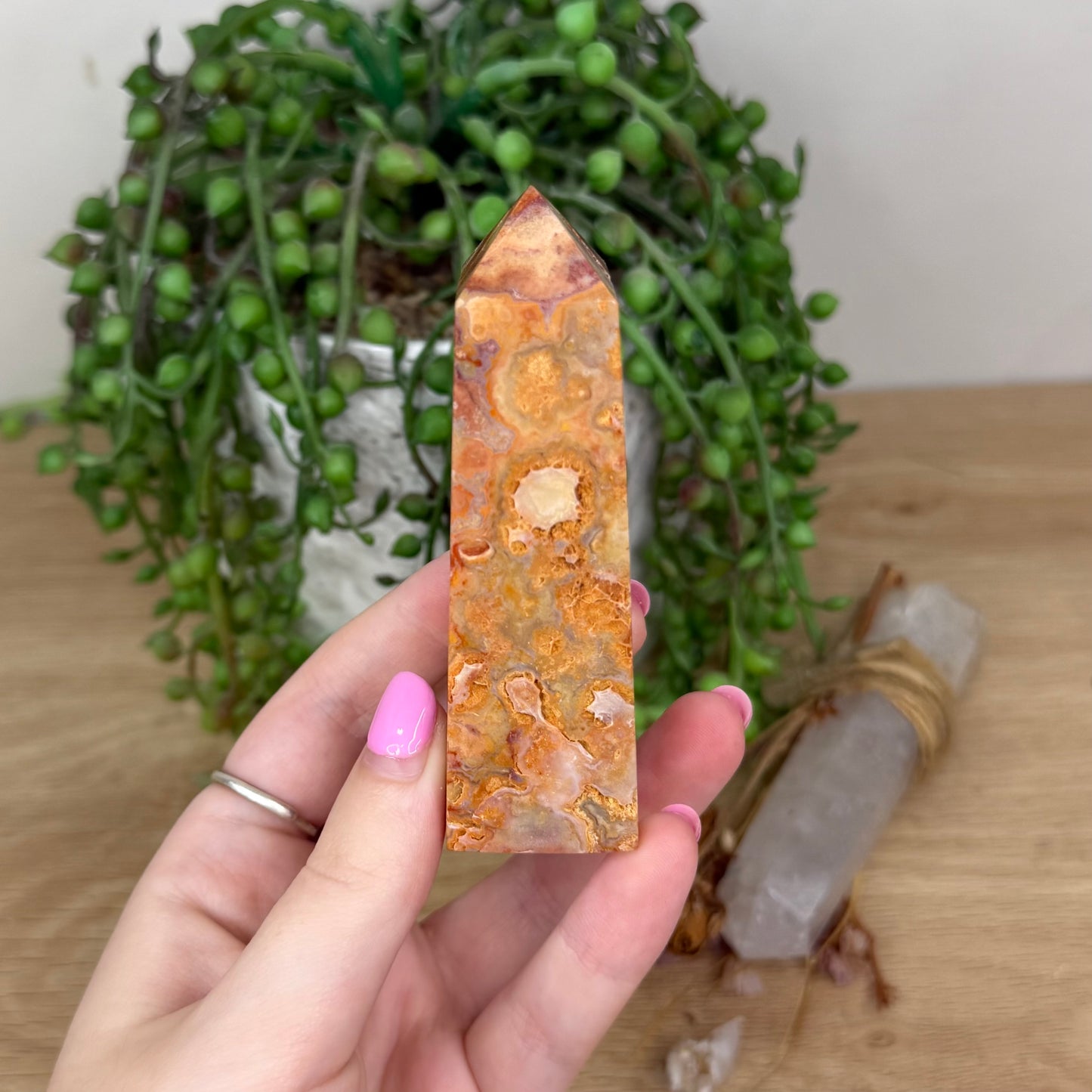Pink Crazy Lace Agate Point (X591)