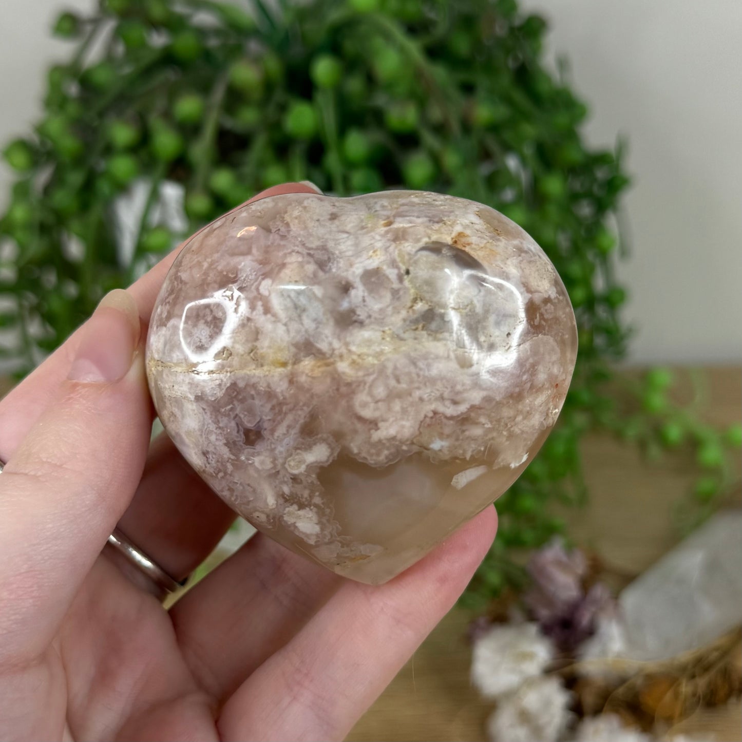 Flower Agate Heart (K732)