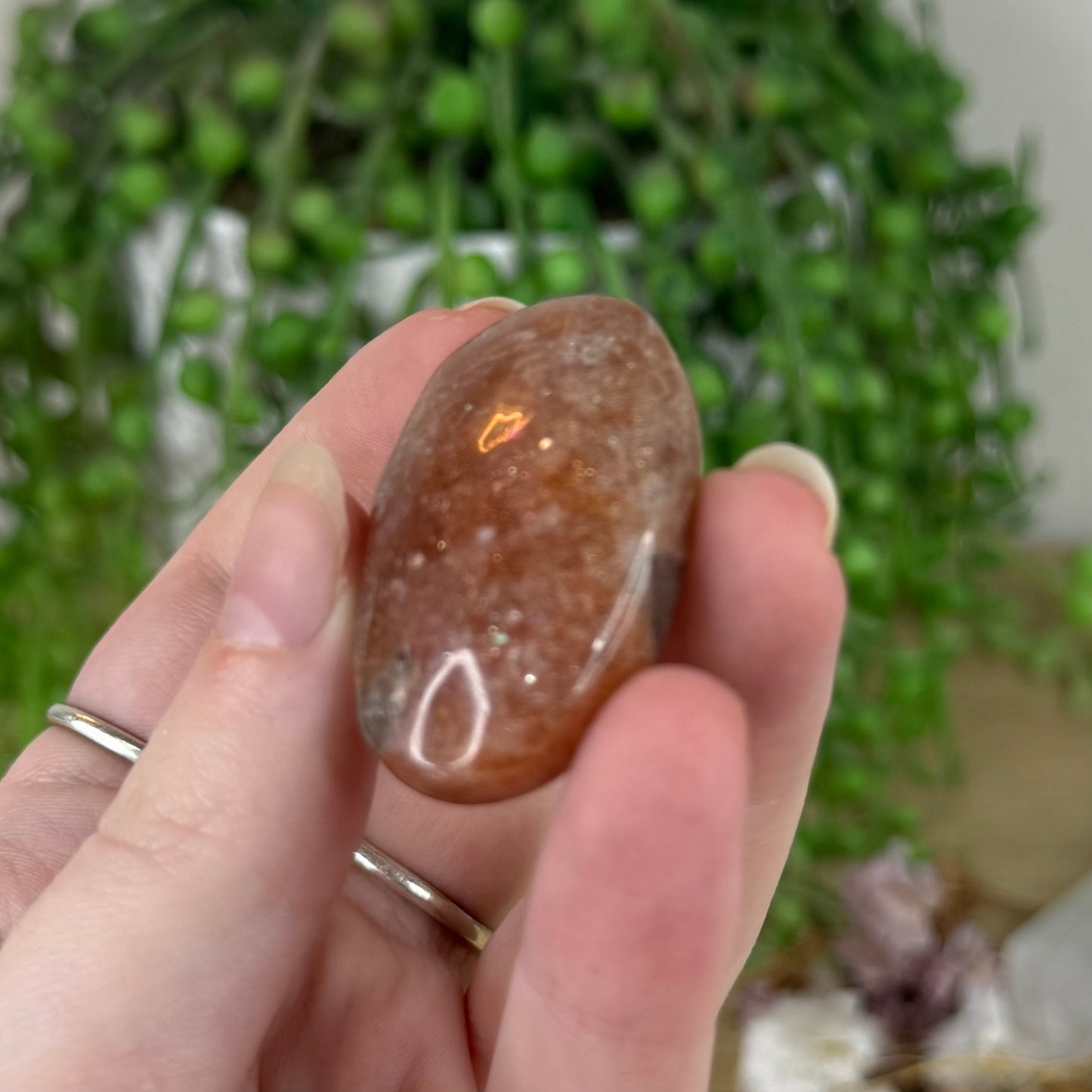 Golden Sunstone Palm Stone (M103)