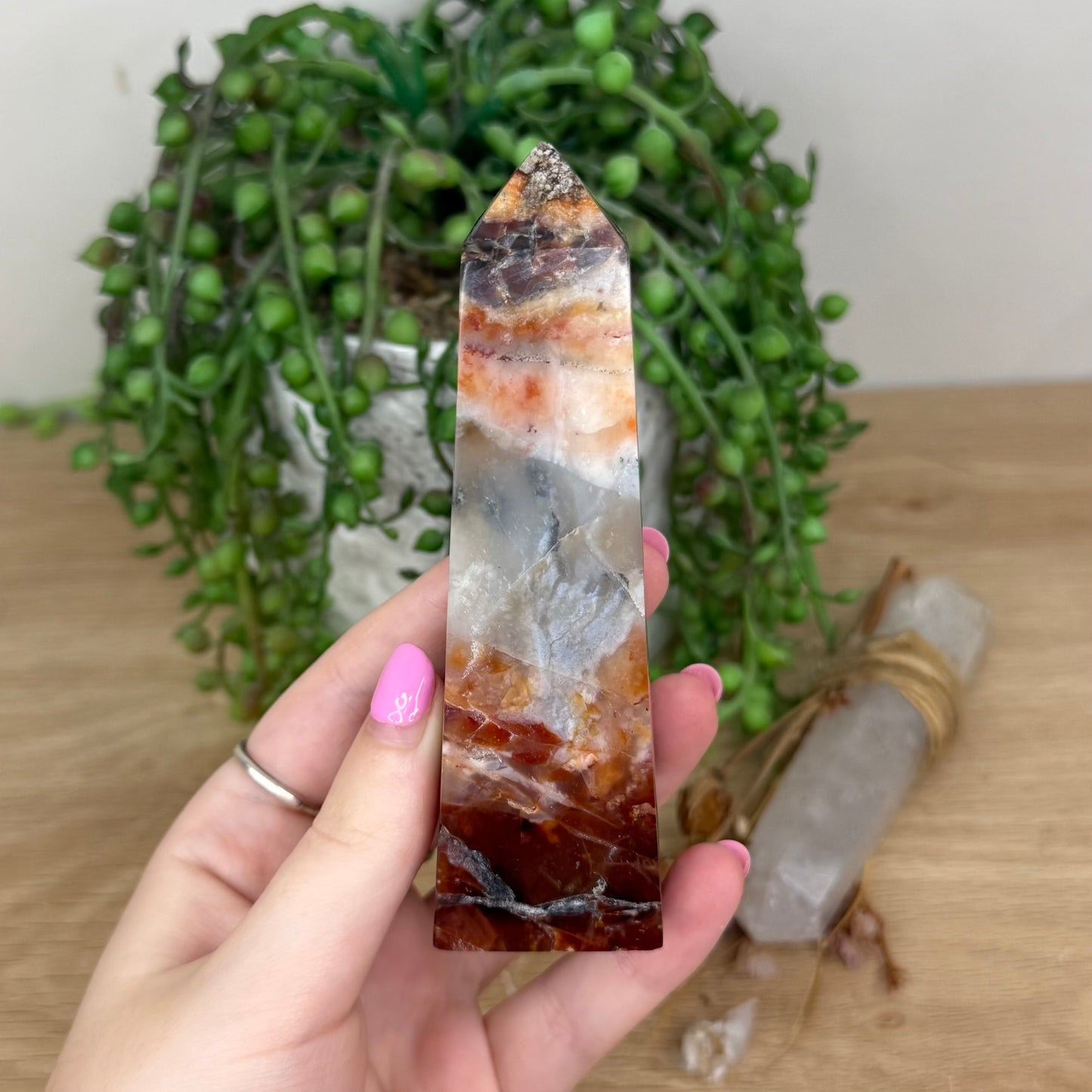Pink Carnelian Agate Point (X654)