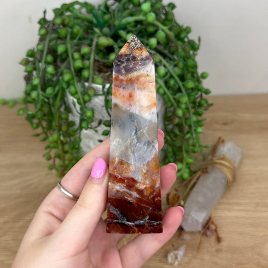 Pink Carnelian Agate Point (X654)