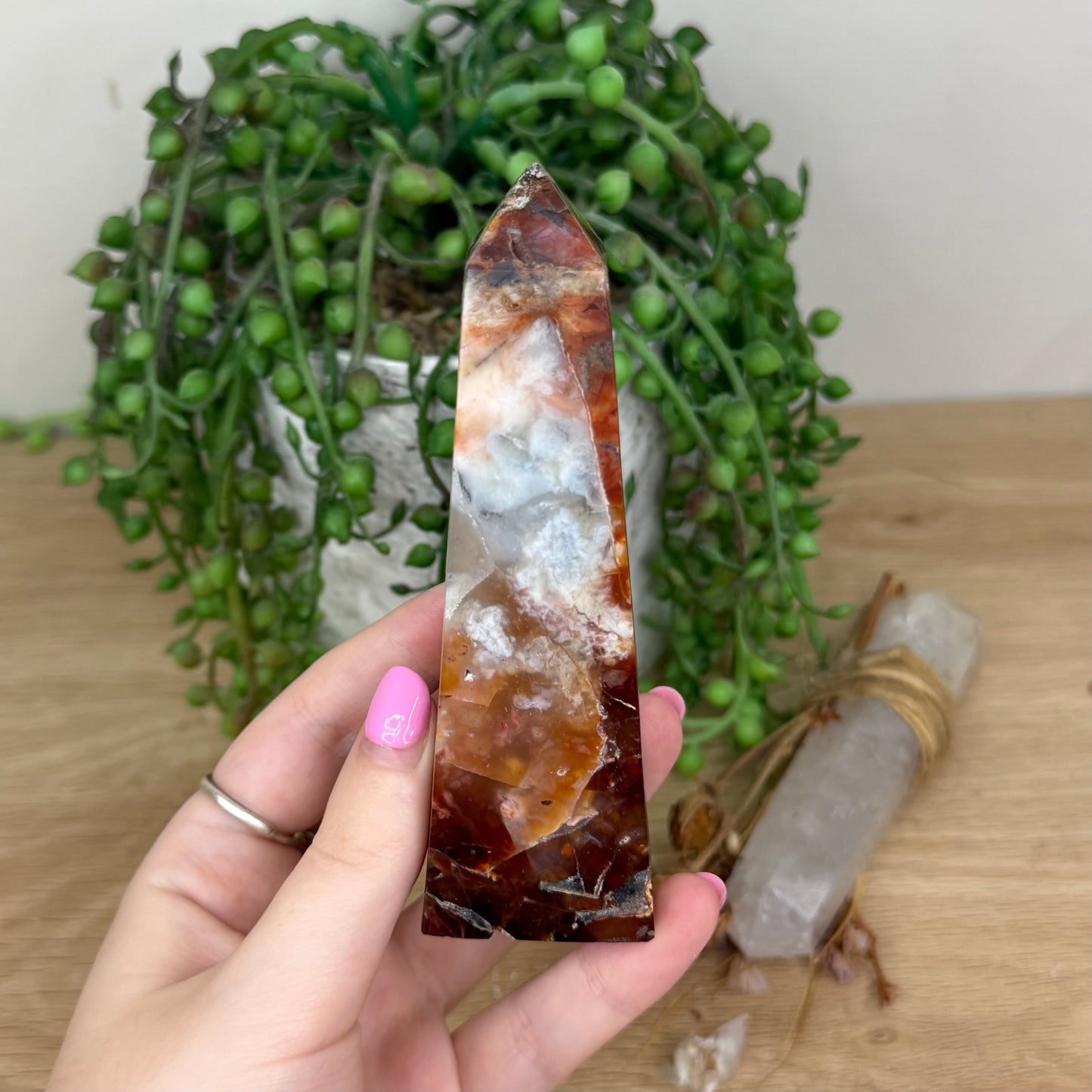 Pink Carnelian Agate Point (X654)