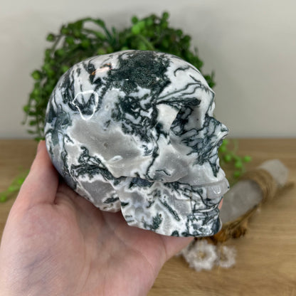 Moss Agate Skull (N257)