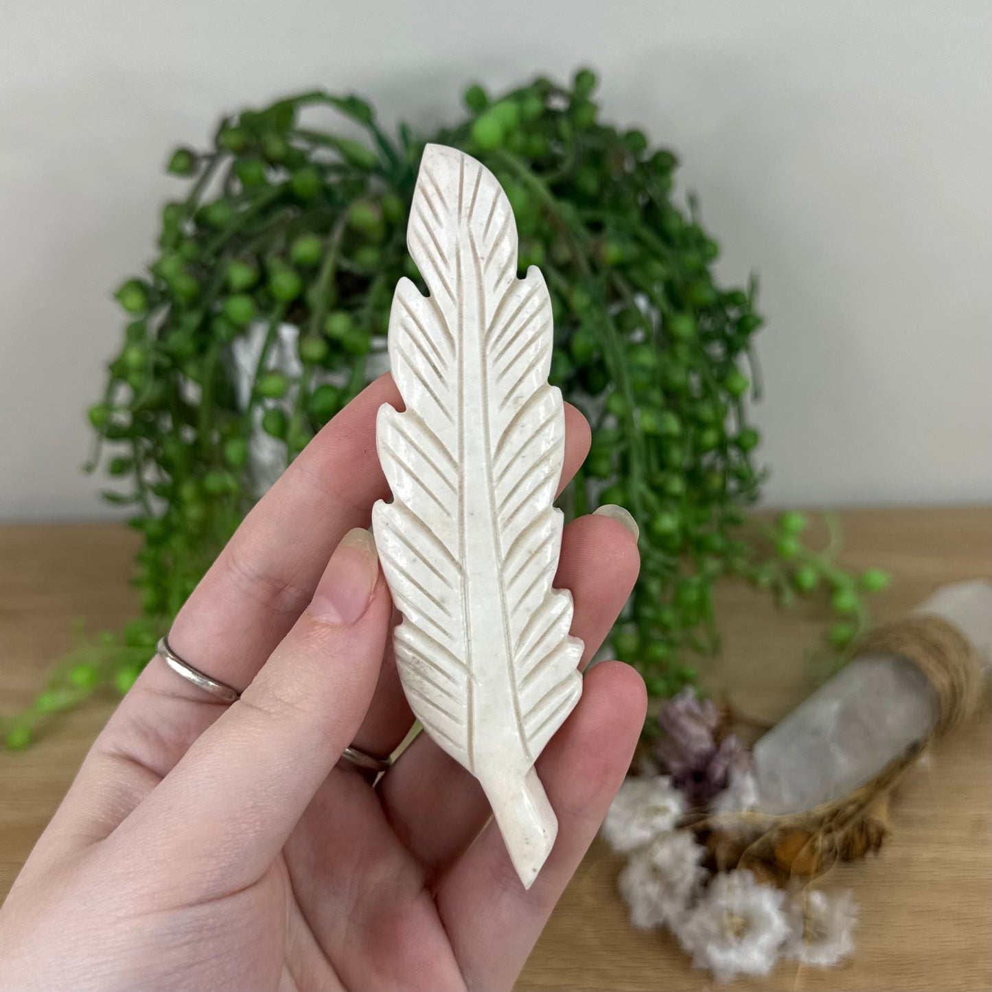 Strawberry Calcite Feather (N341)