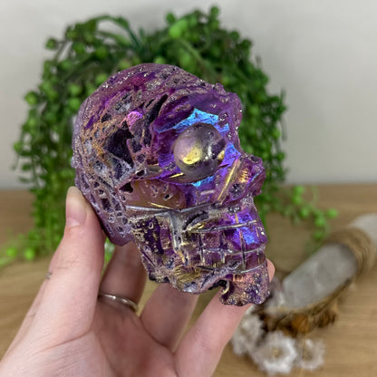 Purple Aura Sphalerite Skull (H504)