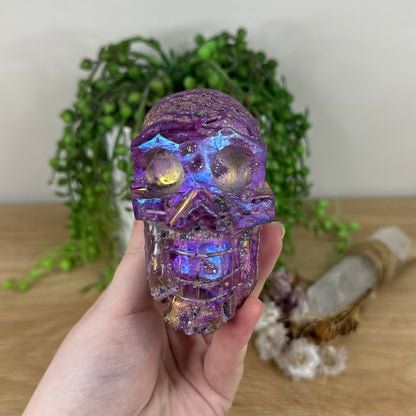 Purple Aura Sphalerite Skull (H504)