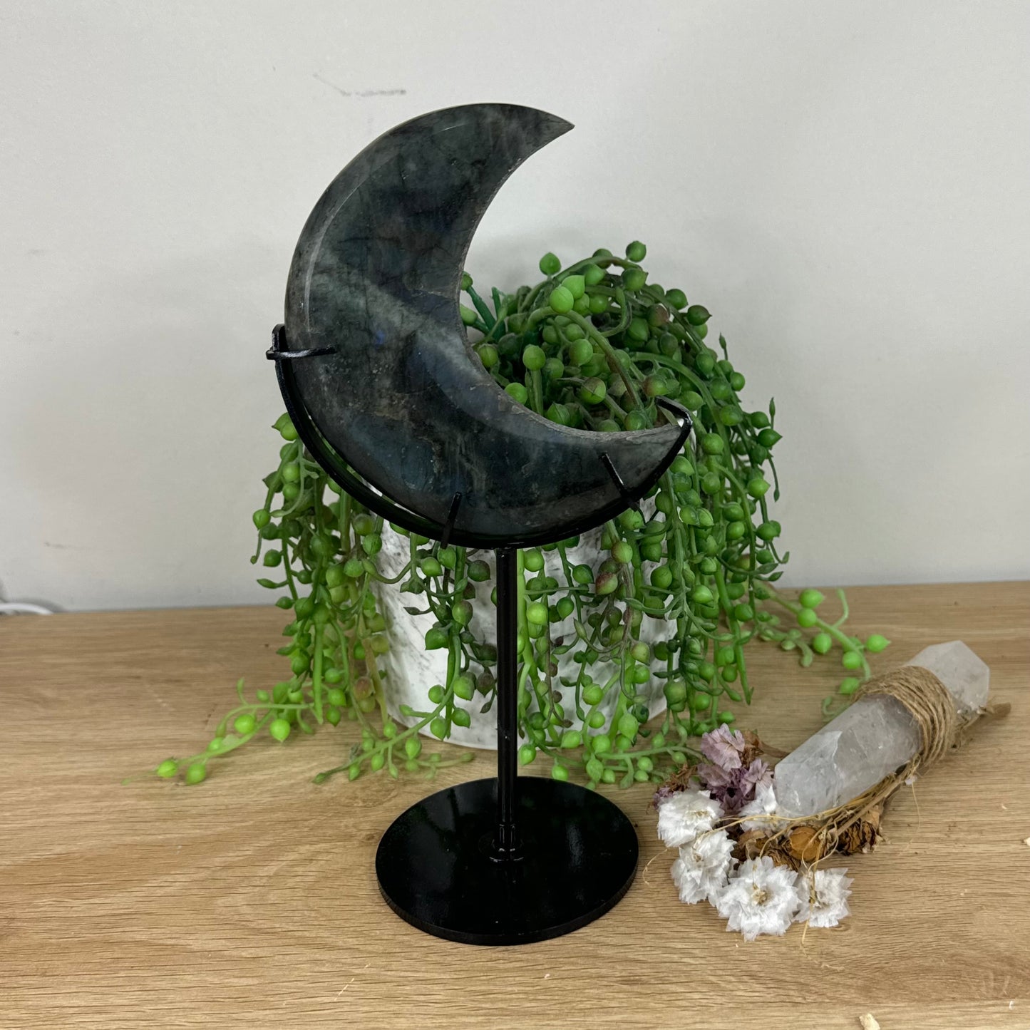 Labradorite Moon On Stand (N270)