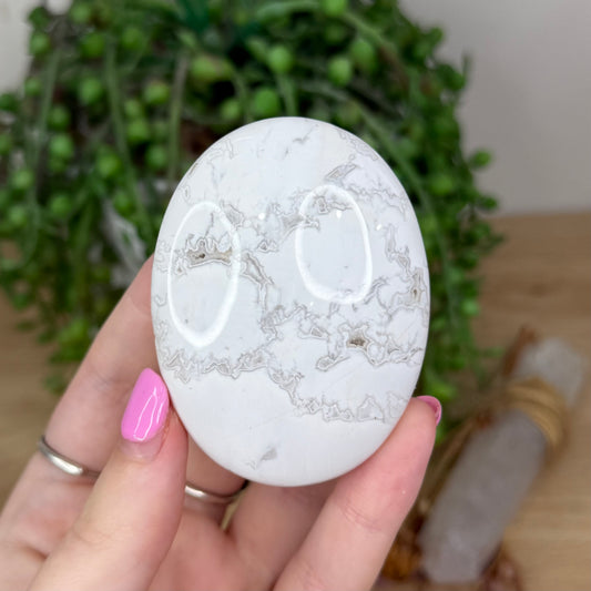 White Plume Agate Palm Stone (X600)