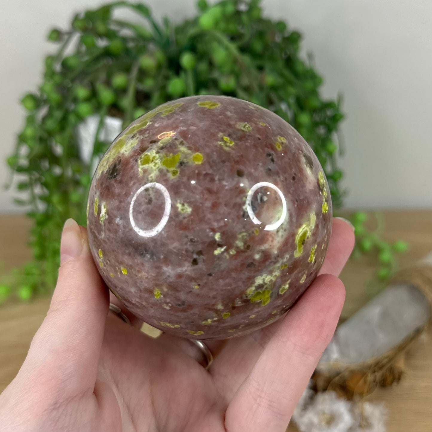 Plum Blossom Jasper Sphere (N229)
