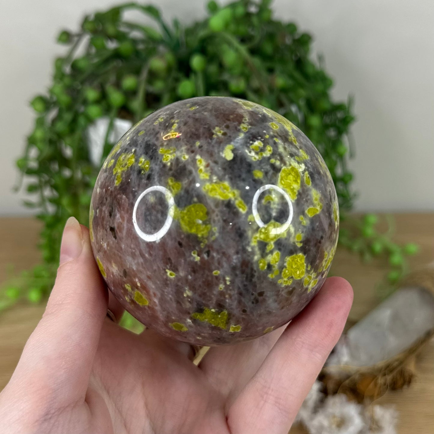 Plum Blossom Jasper Sphere (N229)