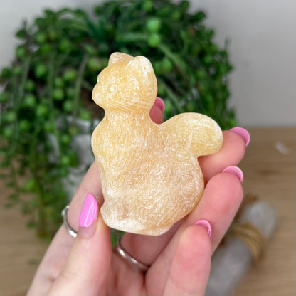Yellow Calcite Cat (X776)