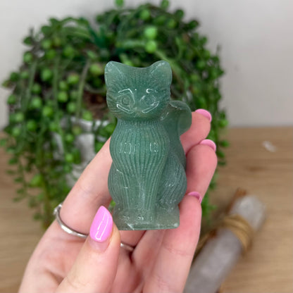 Green Aventurine Cat (X767)