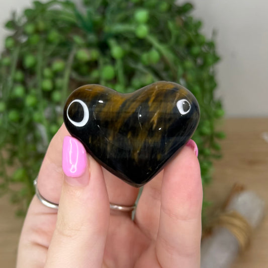 Blue Tiger Eye Heart (X719)