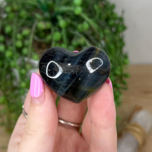 Blue Tiger Eye Heart (X721)
