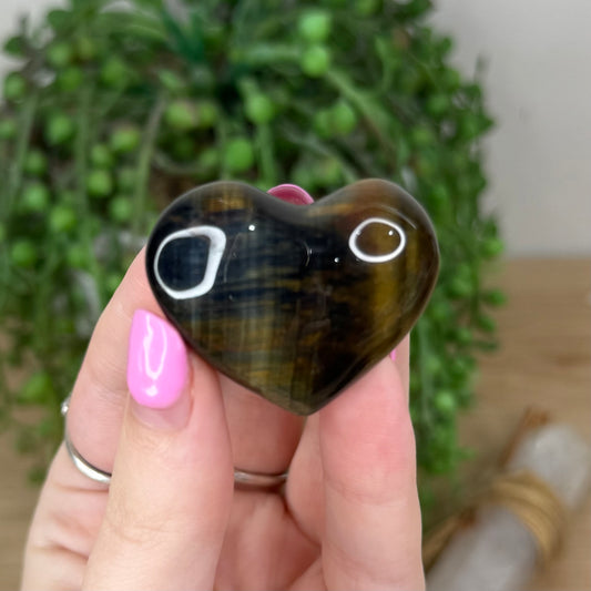 Blue Tiger Eye Heart (X718)