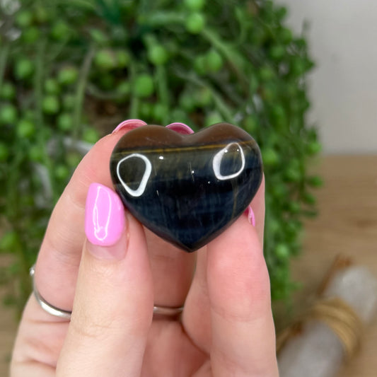Blue Tiger Eye Heart (X715)