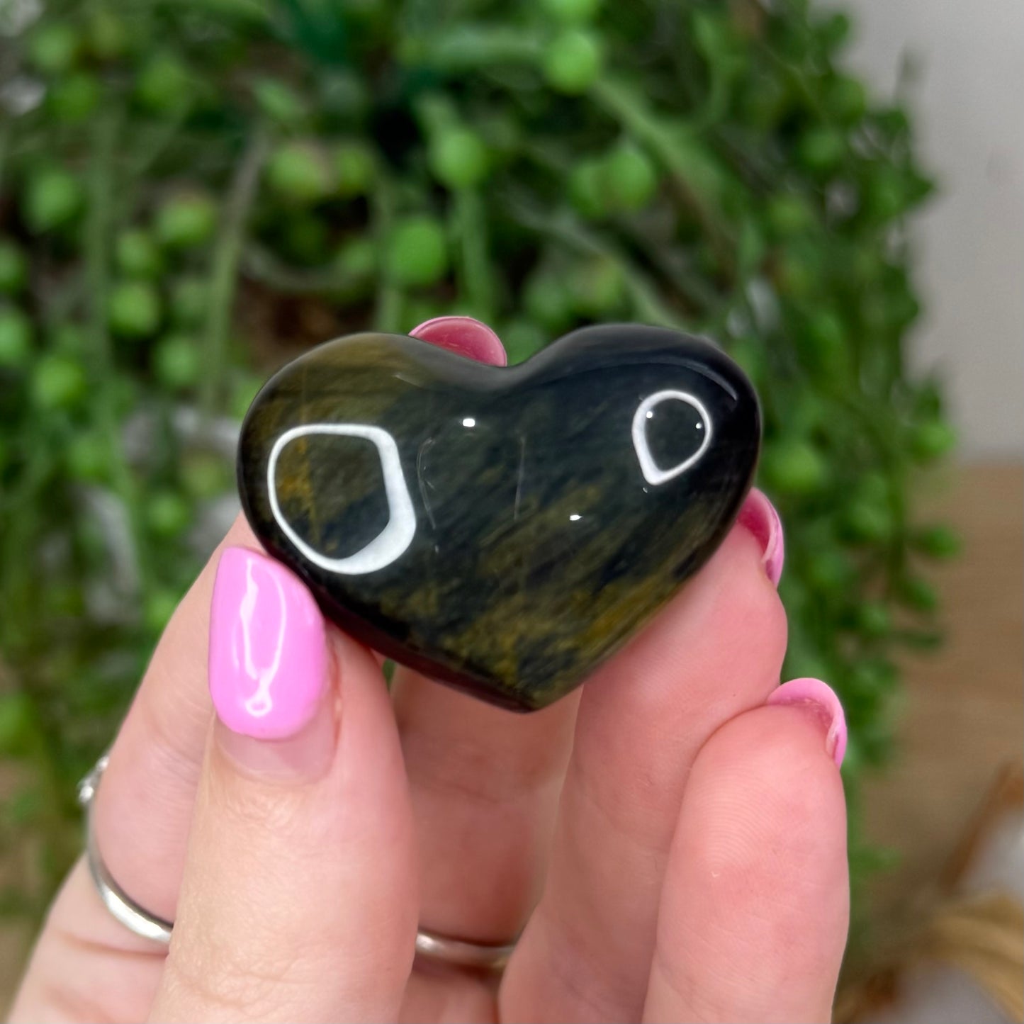 Blue Tiger Eye Heart (X716)