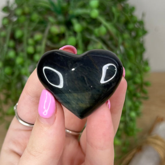 Blue Tiger Eye Heart (X728)