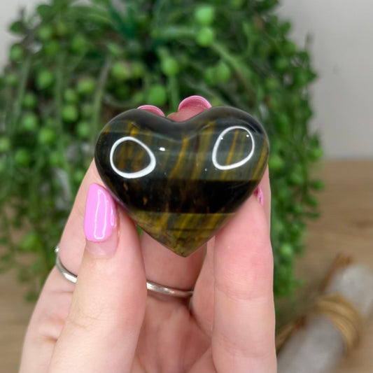 Blue Tiger Eye Heart (X729)