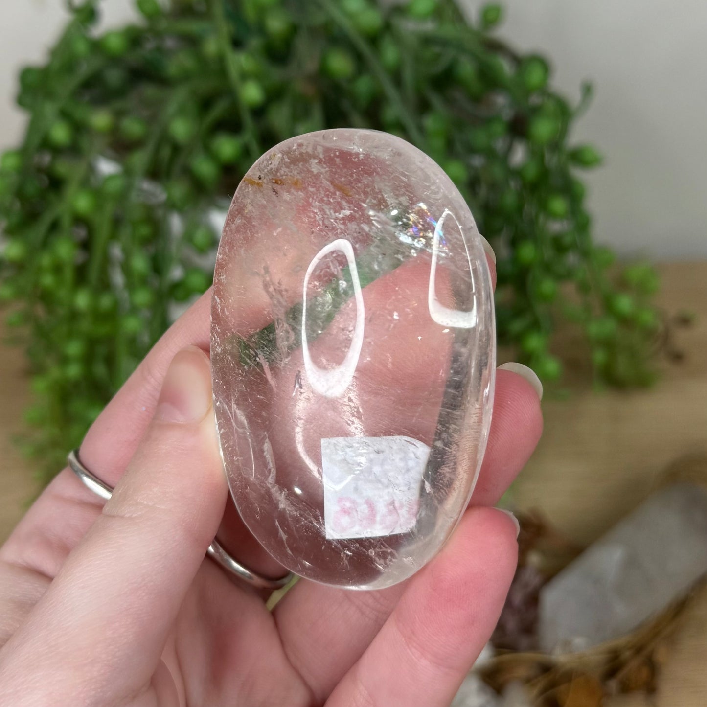 Clear Quartz Palm Stone (R868)