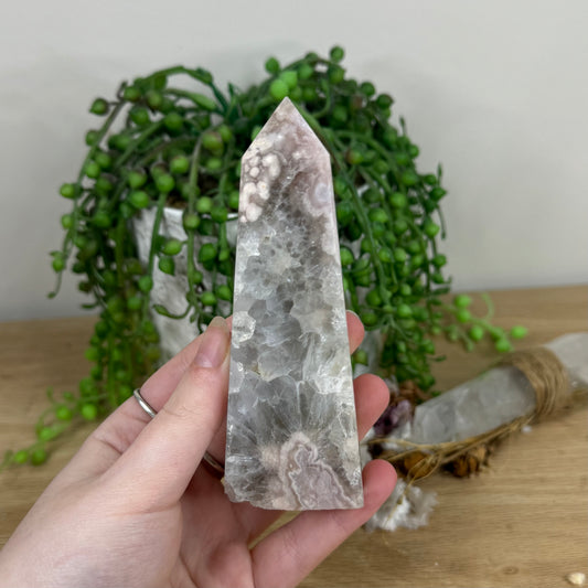 Green Quartz / Pink Amethyst Point (N783)
