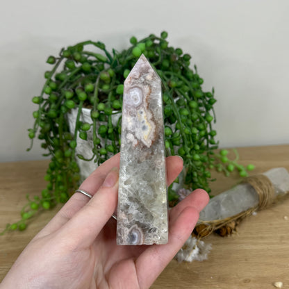 Green Quartz / Pink Amethyst Point (N783)