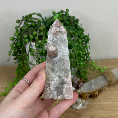 Green Quartz / Pink Amethyst Point (N783)