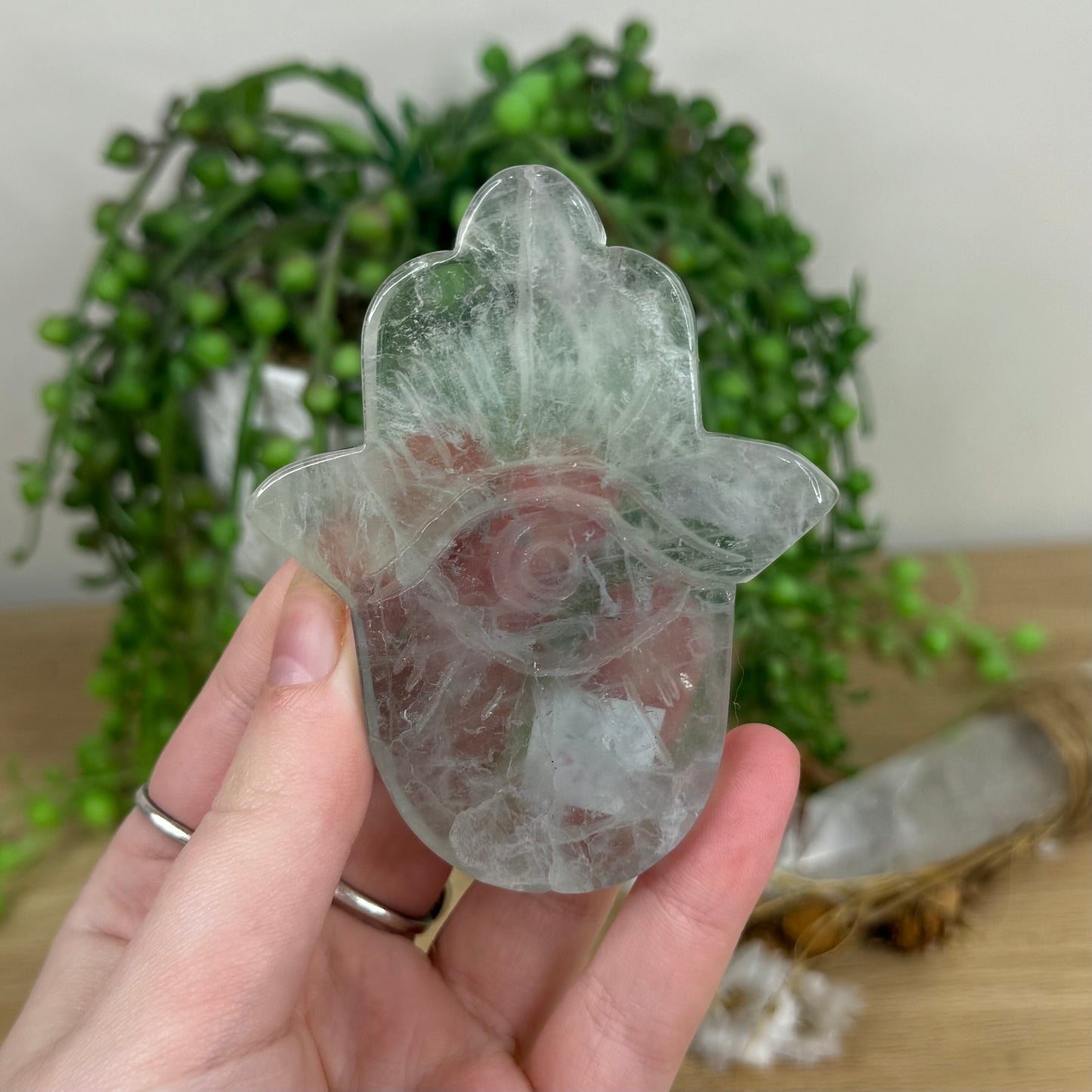 Green Fluorite Hamsa Hand (N715)