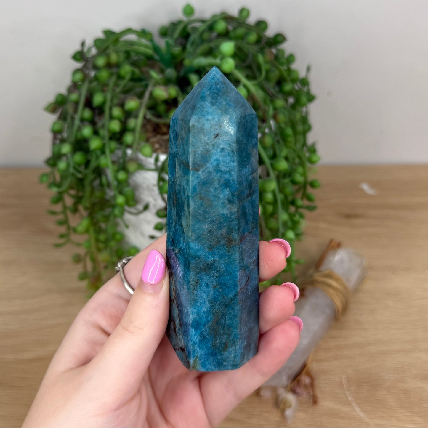 Blue Apatite Point (X892)