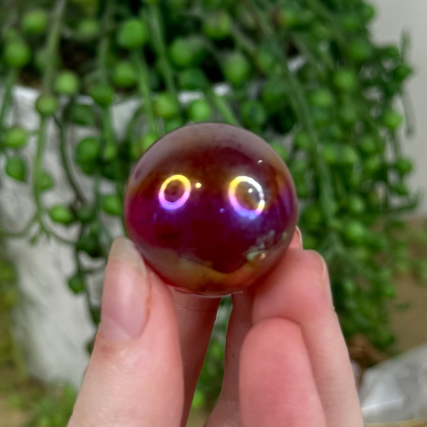 Red Aura Quartz Small Sphere (P760) (P762) (P761) (P759)