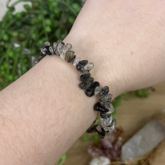 Tourmaline In Quartz Chip Bracelet (R882) (R883) (R884) (R881)