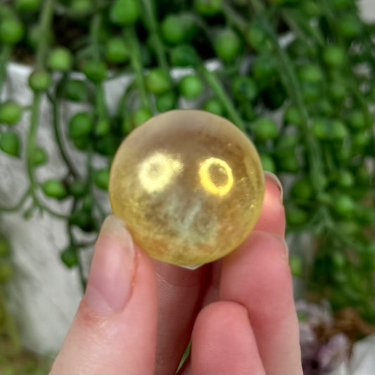 Yellow Aura Quartz Small Sphere (N733) (N734) (N736)