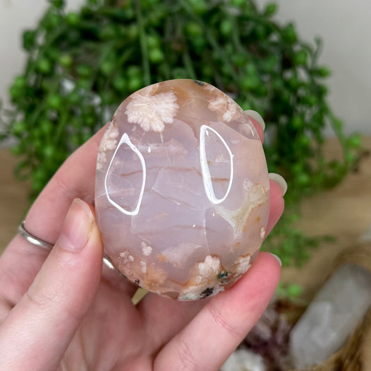 Flower Agate Palm Stone (S93)