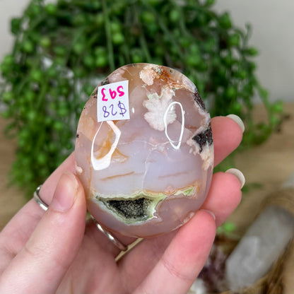 Flower Agate Palm Stone (S93)