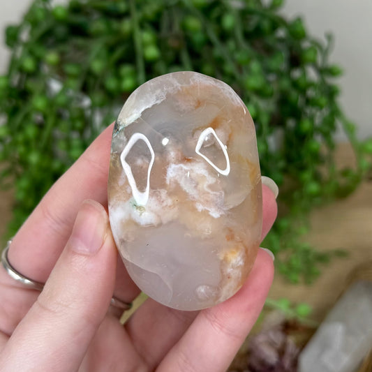 Flower Agate Palm Stone (S90)
