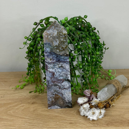 Colourful Moss Agate Tower (N832)