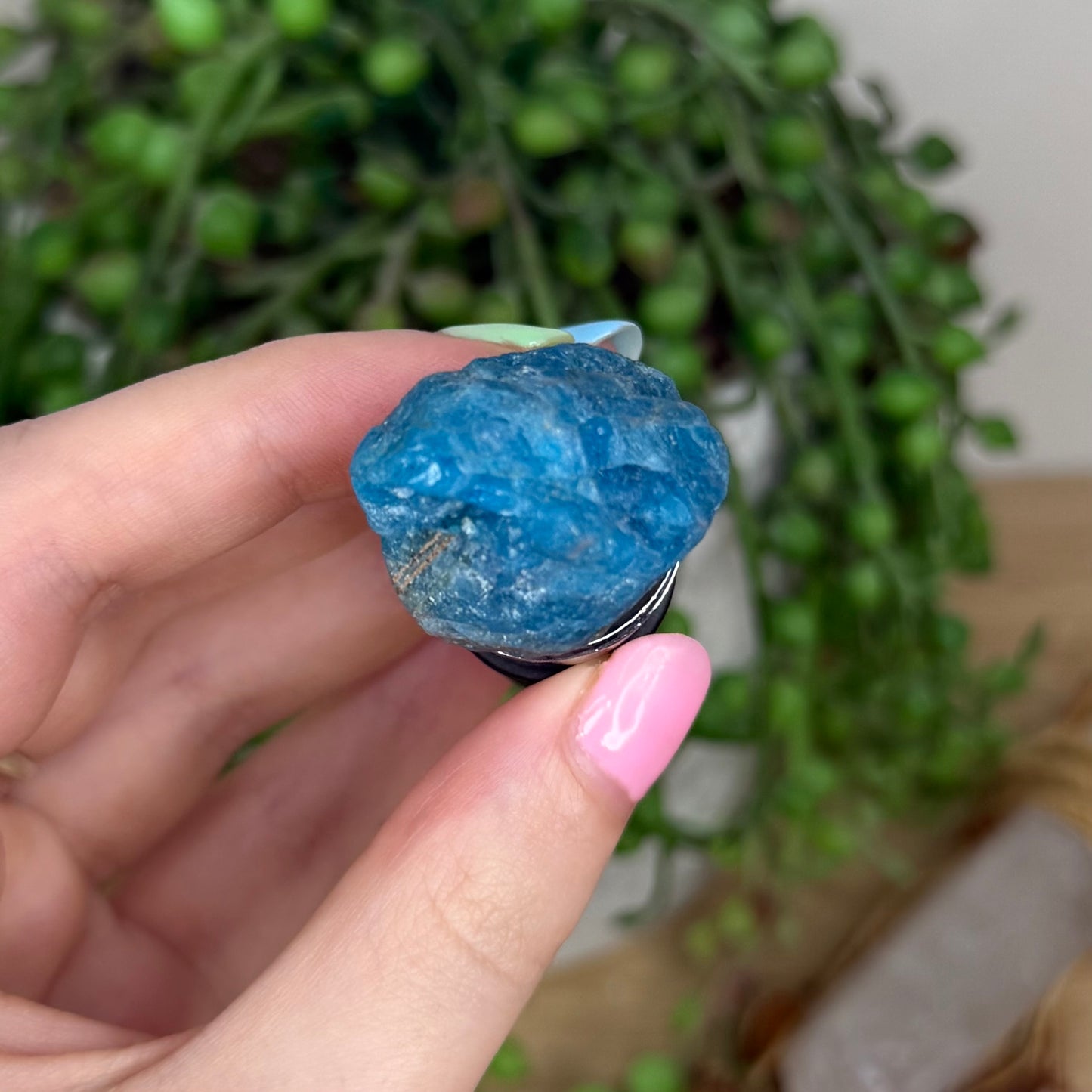 Blue Apatite Bottle Stopper