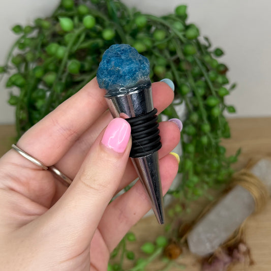 Blue Apatite Bottle Stopper