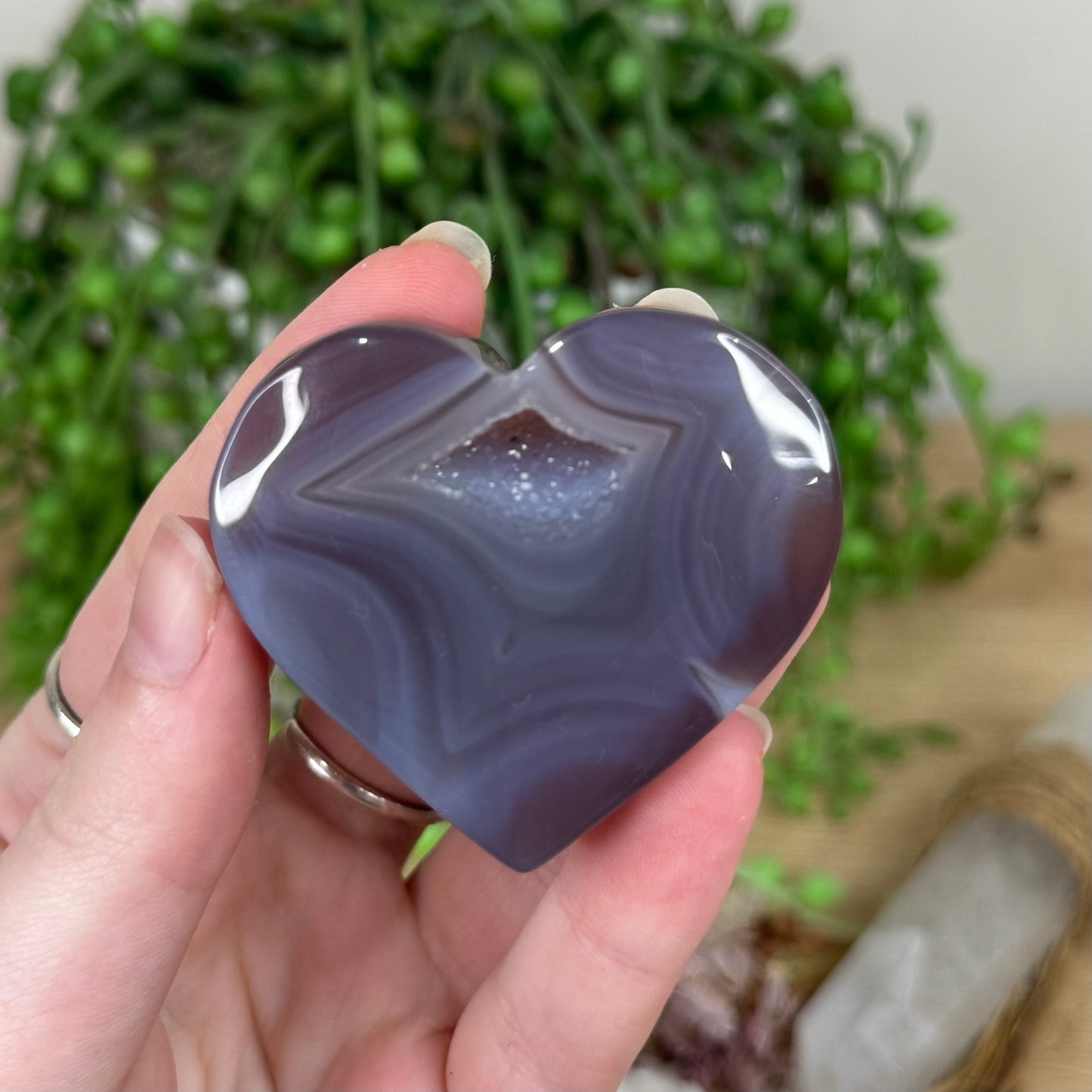 Pink Agate Heart (R983)