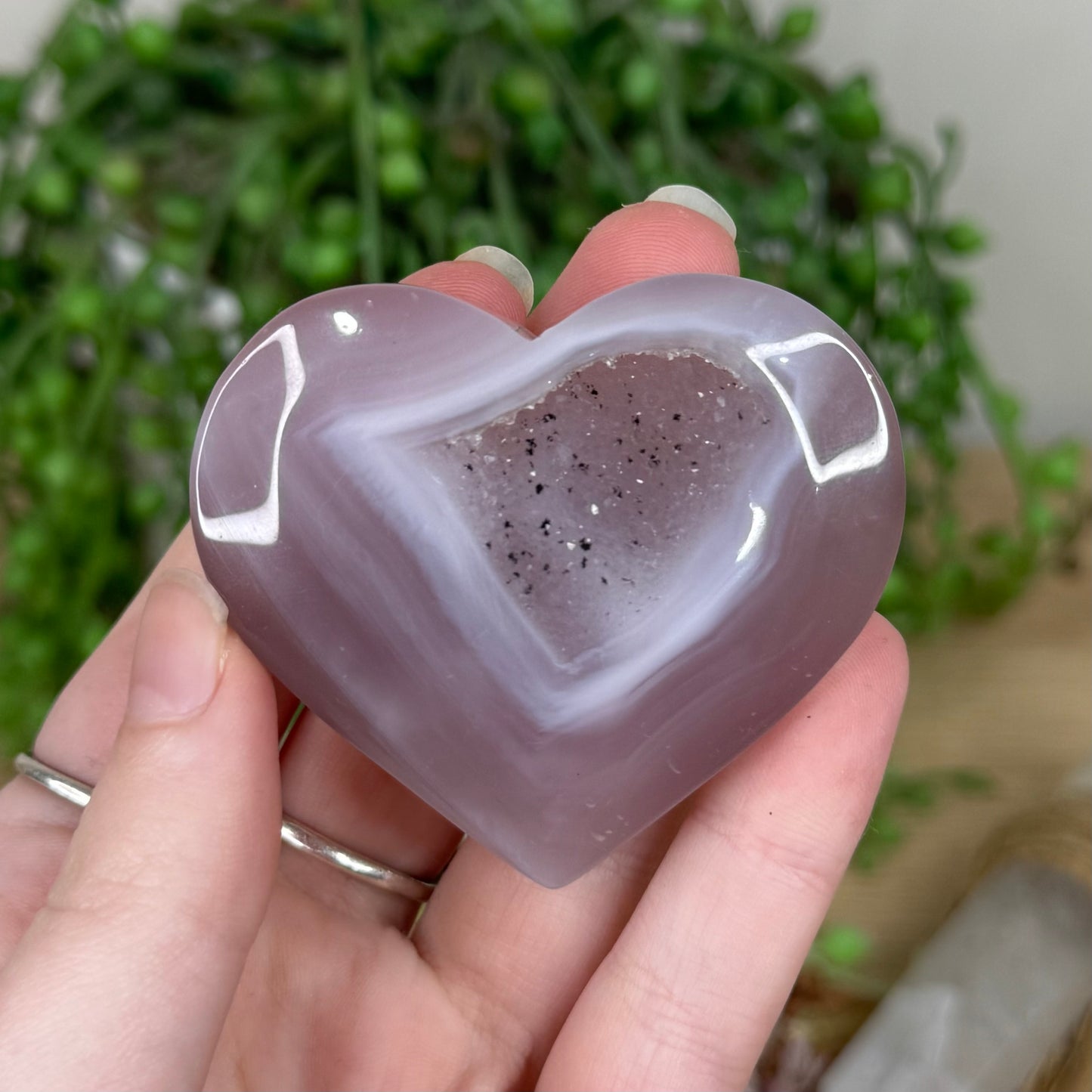 Pink Agate Heart (R992)