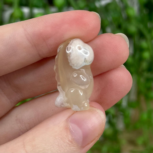 Flower Agate Small Chubby Dino 3