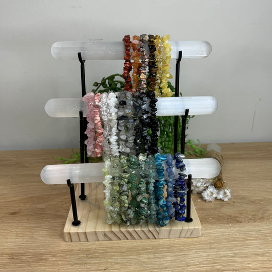 Selenite Triple Jewellery Holder