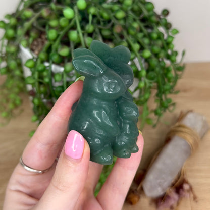 Green Aventurine Bunny Family (Y162)