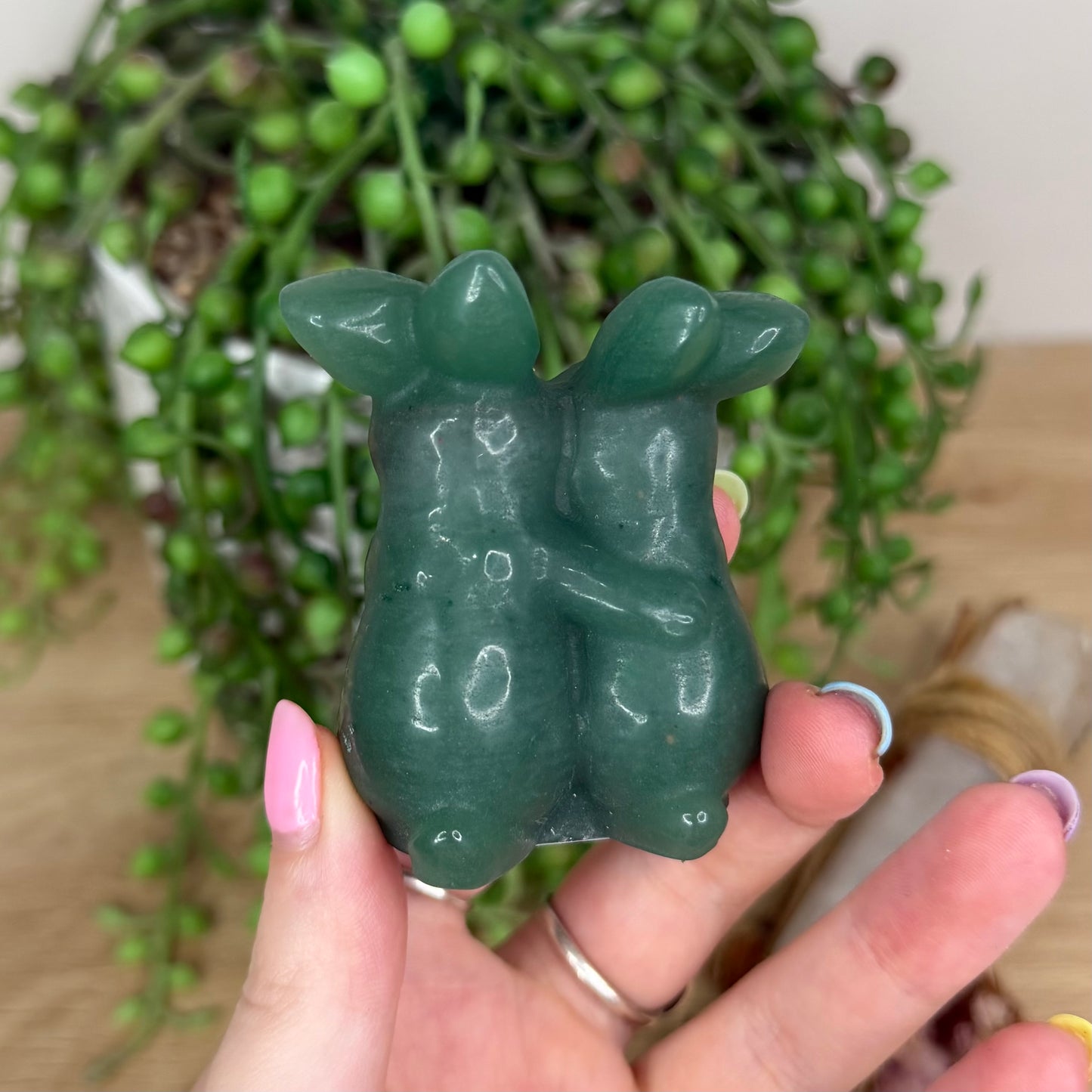 Green Aventurine Bunny Family (Y162)
