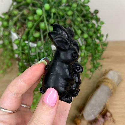 Black Obsidian Bunny Family (Y158)