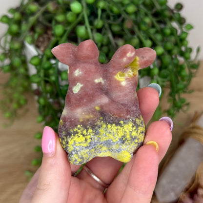 Plum Blossom Jasper Bunny Family (Y161)