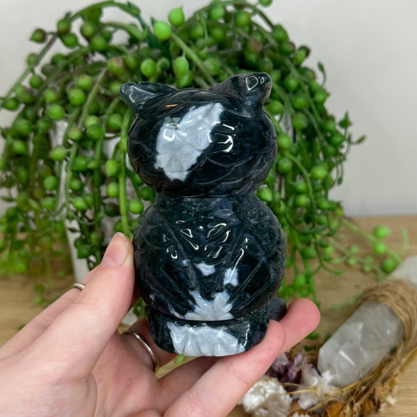 Moss Agate Owl (N881)