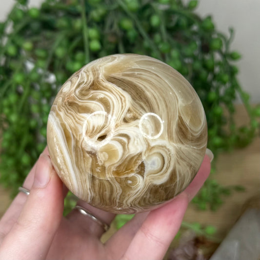 Amber Calcite Sphere (R944)