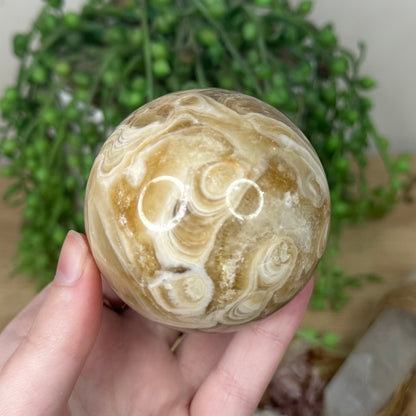 Amber Calcite Sphere (R944)
