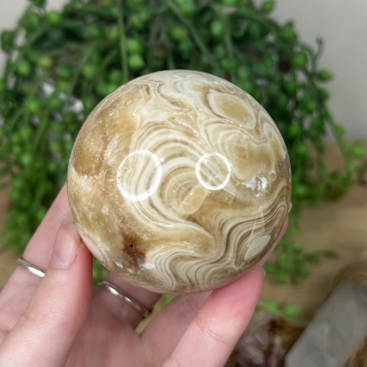 Amber Calcite Sphere (R942)